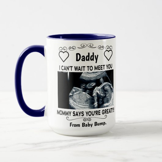 Personalisiertes Geschenk für Neuväter vom ungebor Tasse (Links)