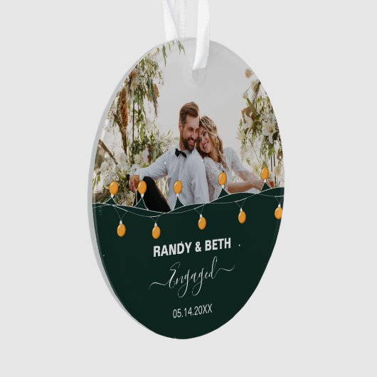 Personalisiertes Geschenk für Paar Verlobt 2023 Ornament (Vorderseite)