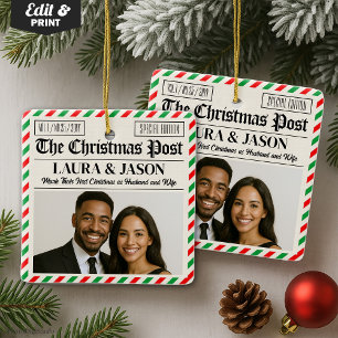 Personalisiertes Geschenk für Paare - Unsere erste Keramikornament