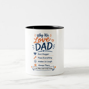 Personalisiertes Geschenk für Papa von den Kindern Zweifarbige Tasse