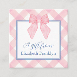 Personalisiertes Geschenk für Rosa Gingham Girls Begleitkarte