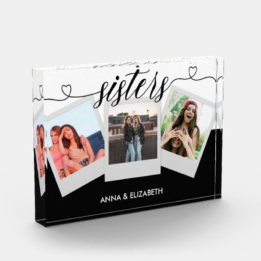 Personalisiertes Geschenk für Sister Modern Simple Fotoblock (Links)