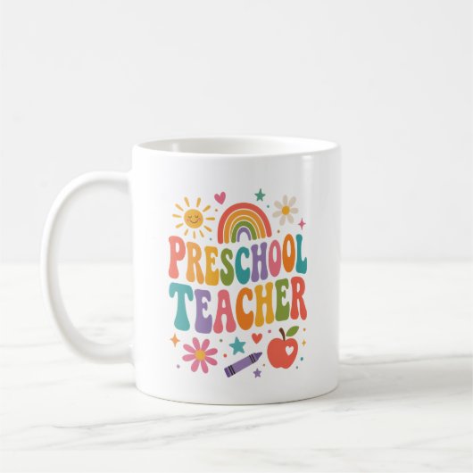 Personalisiertes Geschenk für Vorschullehrer Kaffeetasse (Links)