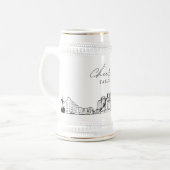 Personalisiertes Geschenk Jacksonville Skyline Ske Bierglas (Vorderseite Links)