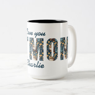 Personalisiertes Geschenk Katzen-Mama Liebt Dich Zweifarbige Tasse