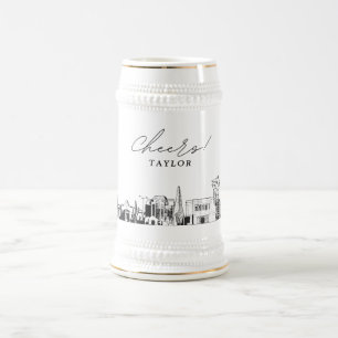 Personalisiertes Geschenk Mesa Arizona Skyline Ske Bierglas