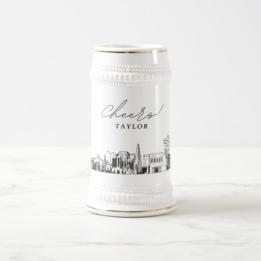 Personalisiertes Geschenk Mesa Arizona Skyline Ske Bierglas (Mittel)