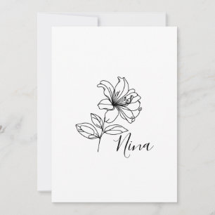 Personalisiertes Geschenk mit dem Geburtsblume Jel Einladung