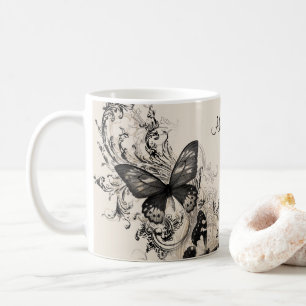 Personalisiertes Geschenk mit femininen Schmetterl Kaffeetasse