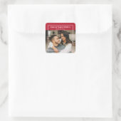 Personalisiertes Geschenk mit Foto und Text - Roma Quadratischer Aufkleber (Tasche)