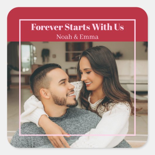 Personalisiertes Geschenk mit Foto und Text - Roma Quadratischer Aufkleber (Vorderseite)