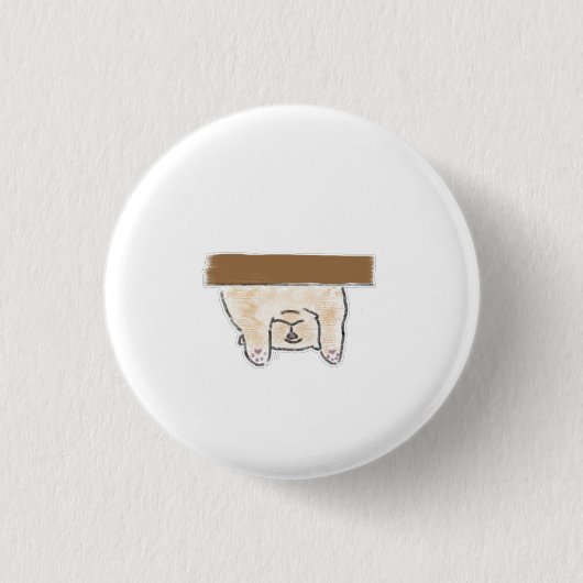 Personalisiertes Geschenk mit hängender beiger Kat Button (Vorderseite)