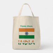 Personalisiertes Geschenk mit indischer Flagge Tragetasche (Rückseite)