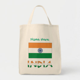 Personalisiertes Geschenk mit indischer Flagge Tragetasche