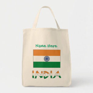 Personalisiertes Geschenk mit indischer Flagge Tragetasche