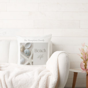 Personalisiertes Geschenk mit Meeresmuscheln für d Kissen