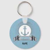 Personalisiertes Geschenk mit Nautikapitäne - Blau Schlüsselanhänger (Vorderseite)