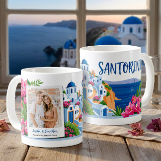 Personalisiertes Geschenk mit Santorin-Reisefoto & Kaffeetasse