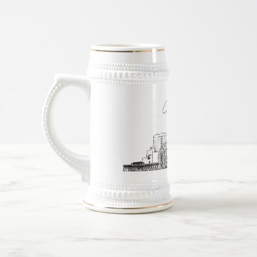 Personalisiertes Geschenk Myrtle Beach Skyline Ske Bierglas (Links)