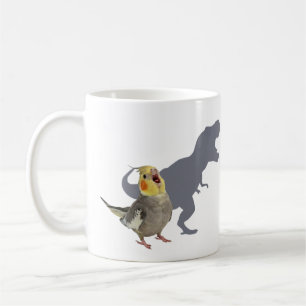 Personalisiertes Geschenk Nymphensittich Dinosauri Kaffeetasse