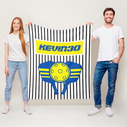 Personalisiertes Geschenk Pickleball-Spielernummer Fleecedecke (Beispiel)