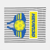 Personalisiertes Geschenk Pickleball-Spielernummer Fleecedecke (Vorderseite (Horizontal))