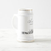 Personalisiertes Geschenk Reno Skyline Sketch Bierglas (Vorderseite Links)