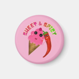 Personalisiertes Geschenk Süßes Eis und Chili-Scho Magnet