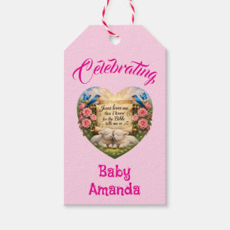 Personalisiertes Geschenk-Tag für Baby-Mädchen-Dus Geschenkanhänger