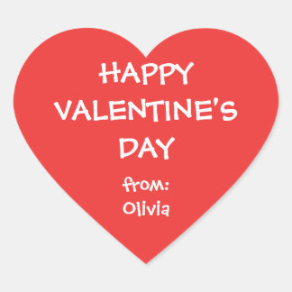 Personalisiertes Geschenk-Tag Herz-Aufkleber