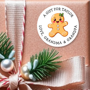 Personalisiertes Geschenk-Tag Weihnachten Süßes Runder Aufkleber