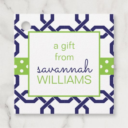 Personalisiertes Geschenk- und Gefältelchen Geschenkanhänger (Vorderseite)