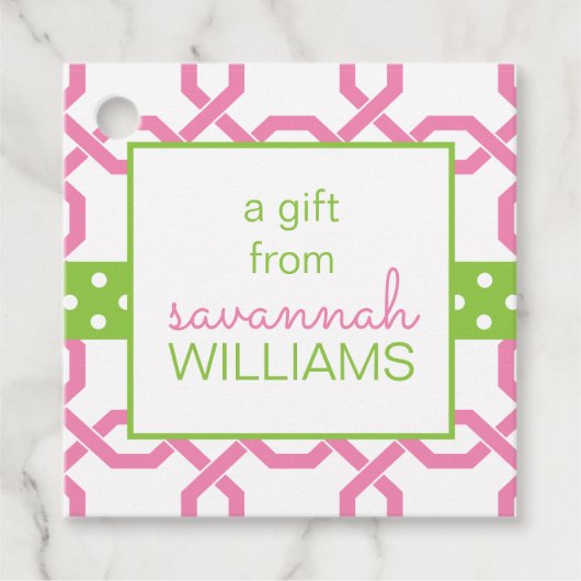 Personalisiertes Geschenk- und Gefältelchen Geschenkanhänger (Vorderseite)