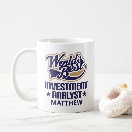 Personalisiertes Geschenk von Investmentanalyst Kaffeetasse (Mit Donut)