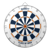 Personalisiertes Geschenk | White Blue Orange Dartscheibe (vorne)