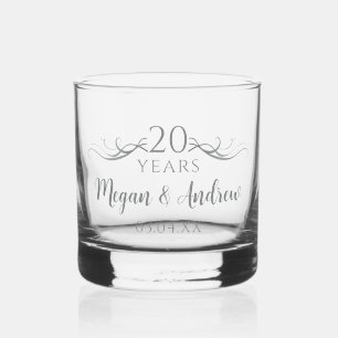 Personalisiertes Geschenk zum 20. Hochzeitstag Whiskyglas