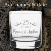 Personalisiertes Geschenk zum 25. Hochzeitstag Whiskyglas