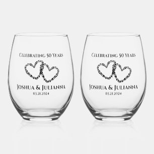 Personalisiertes Geschenk zum 50. Geburtstag Weinglas Ohne Stiel