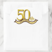 Personalisiertes Geschenk zum 50. Jubiläum Ovaler Aufkleber (Tasche)