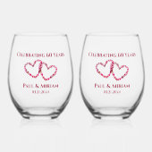 Personalisiertes Geschenk zum 60. Jubiläum Weinglas Ohne Stiel (Vorderseite)