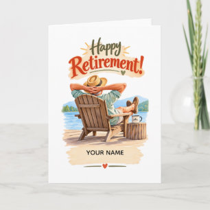 Personalisiertes Geschenk zum glücklichen Ruhestan Karte