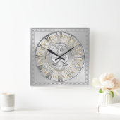 Personalisiertes Geschenk zum Hochzeitsfeier Quadratische Wanduhr (Zuhause)