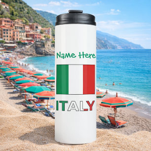 Personalisiertes Geschenk zum italienischen Flagge Thermosbecher