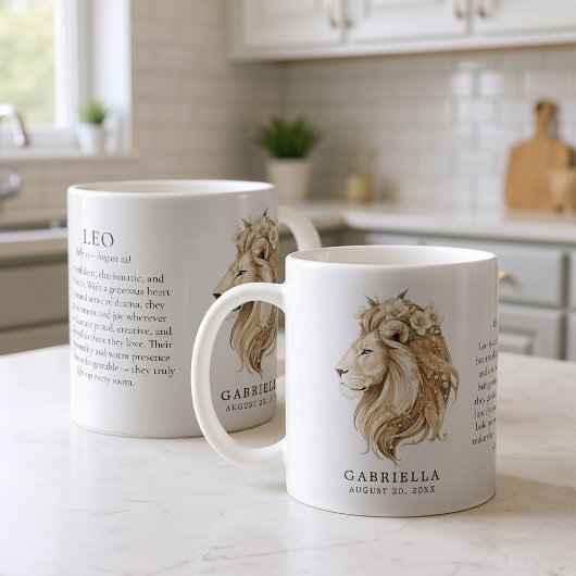 Personalisiertes Geschenk zum Sternzeichen Löwe Ho Kaffeetasse