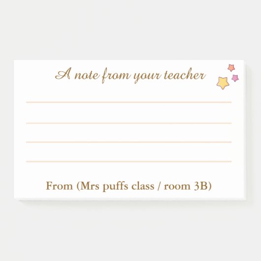 Personalisiertes Geschenk zur Lehrererkennung Post-it Klebezettel (Vorderseite)