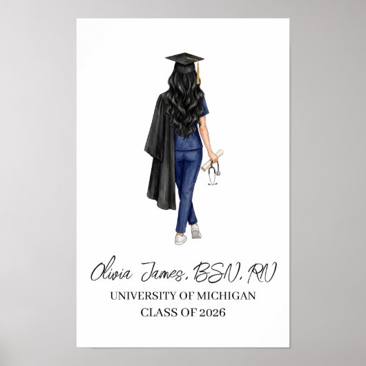 Personalisiertes Geschenk zur Pflegeschulausbildun Poster (Vorne)