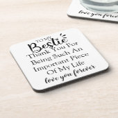 Personalisiertes Geschenkangebot für die beste Fre Getränkeuntersetzer (Linke Seite)