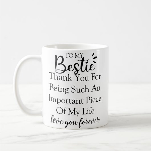 Personalisiertes Geschenkangebot für die beste Fre Kaffeetasse (Links)
