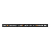 Personalisiertes Geschenkband mit Basketbällen Satinband (Vorderseite)