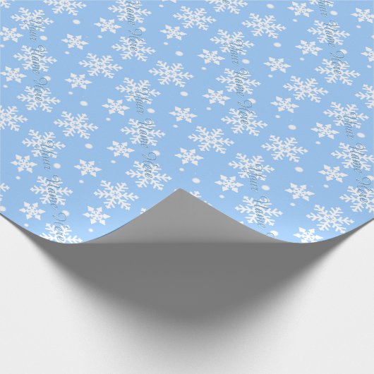 Personalisiertes Geschenkpapier für Schneeflocken (Ecke)